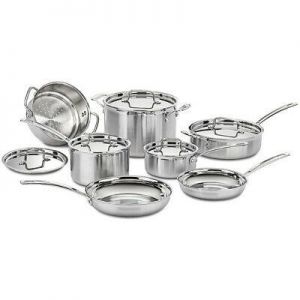 PARADISE למטבח ולבית Cuisinart Multiclad Pro Tri-Ply 12 pc. Stainless Cookware Set (MCP-12N) - Refurb